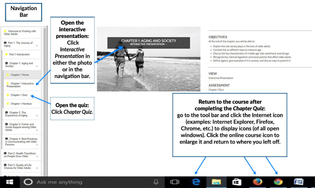 Navigation In Elearning Course Instructions Online Course Navigation Tips - Society of Certified Senior Advisors